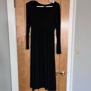 Hatch Collection The Softest Rib Nursing Dress in Black